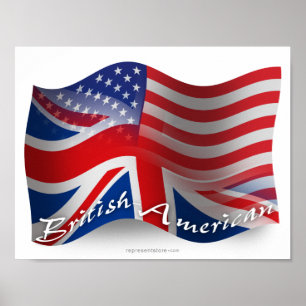 British-American Wave Flagga Poster