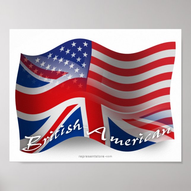 British-American Wave Flagga Poster (Framsidan)