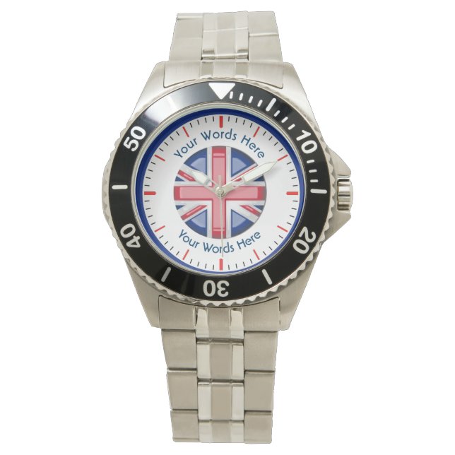 British Anpassningsbar Classic Stainless Steel Wat Armbandsur (Framsida)
