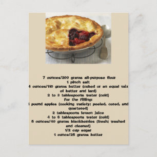 British Apple and Blackberry Paj Recipe Vykort