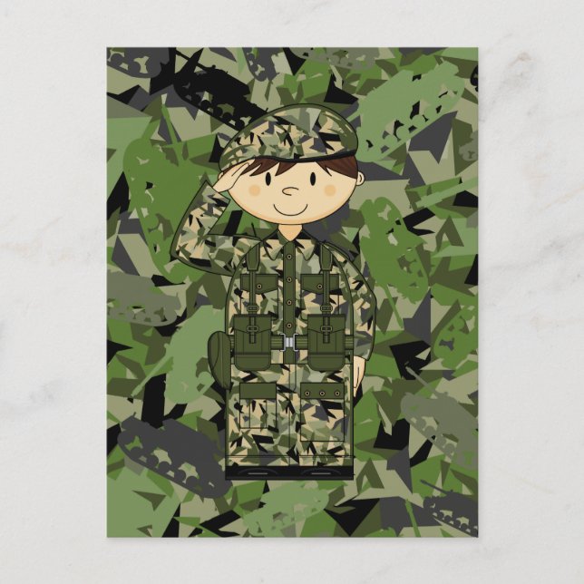 British Army Soldier Postcard Vykort (Framsida)