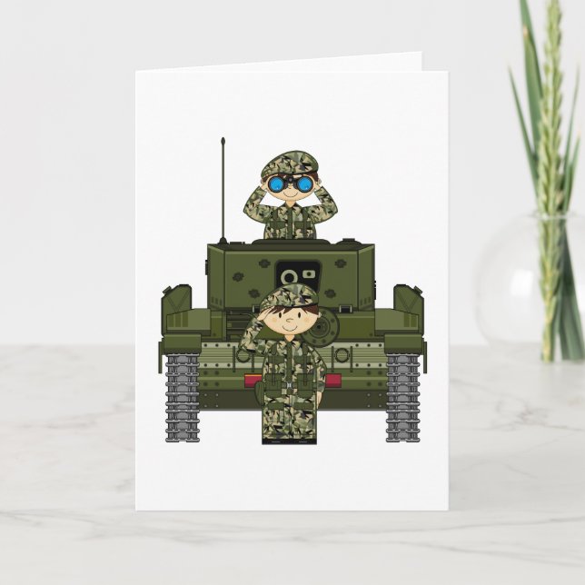 British Army Soldiers and Tank Card Kort (Framsida)