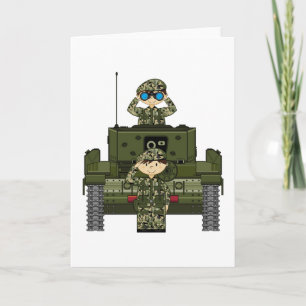 British Army Soldiers and Tank Card Kort