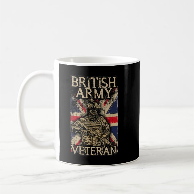 British Army Veteran Soldier Union Jack Flagga UK  Kaffemugg (Vänster)