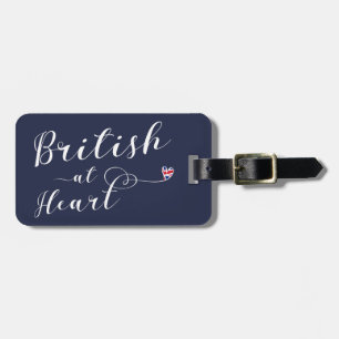 British At Heart Luggage Tag Template, UK Bagagebricka