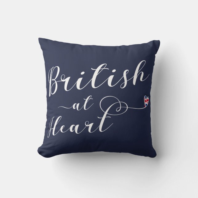 British At Heart Throw Cushion, Förenade kungarike Kudde (Framsida)