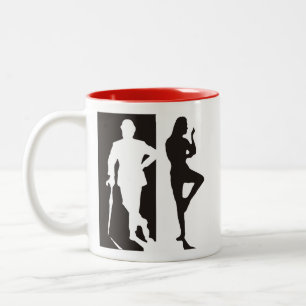 British Avengers black and white silhouette Två-Tonad Mugg