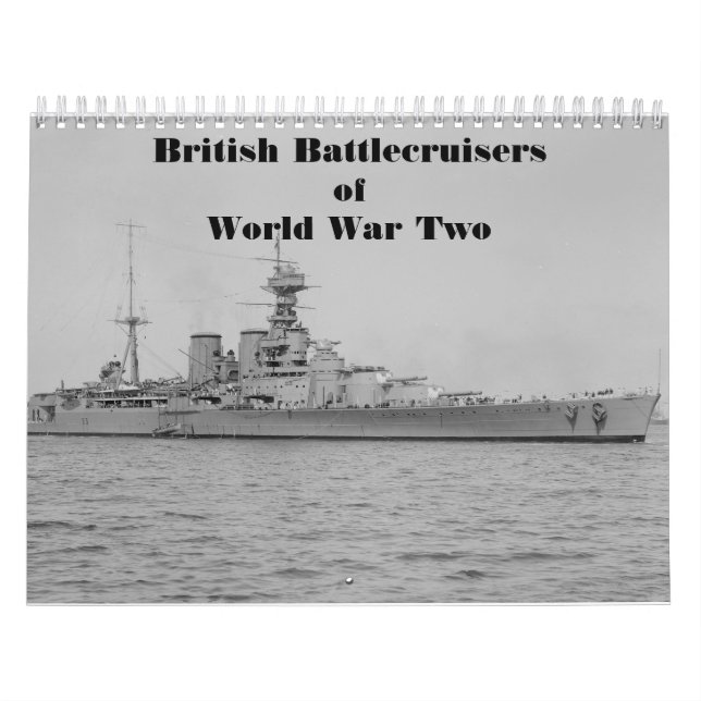 British Battlecruisers of Världskrig Two Kalender (Omslag)