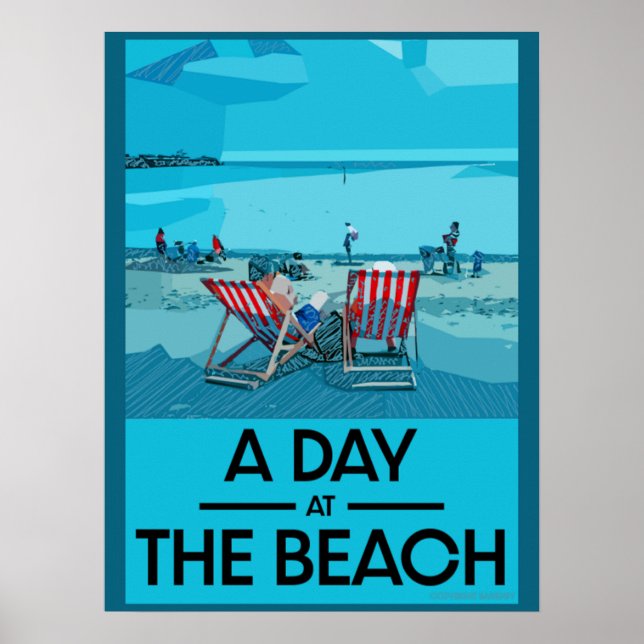 British Beach Art British Sea Side Poster (Framsidan)