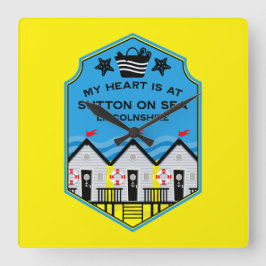 British Beach Hut Gifts and Decor Fyrkantig Klocka