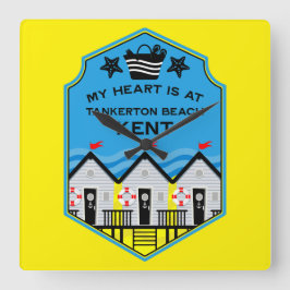 British Beach Hut Gifts and Decor Fyrkantig Klocka