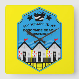 British Beach Hut Gifts and Decor Fyrkantig Klocka
