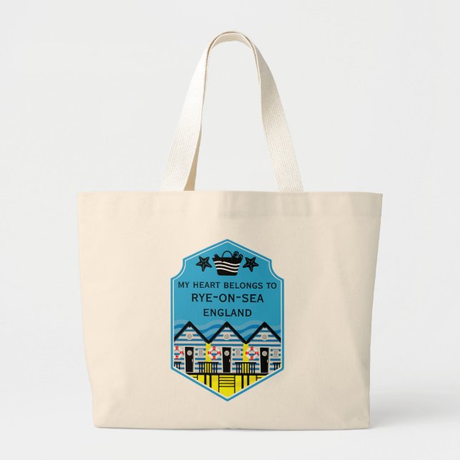 British Beach Hut Gifts and Decor Jumbo Tygkasse (Framsidan)