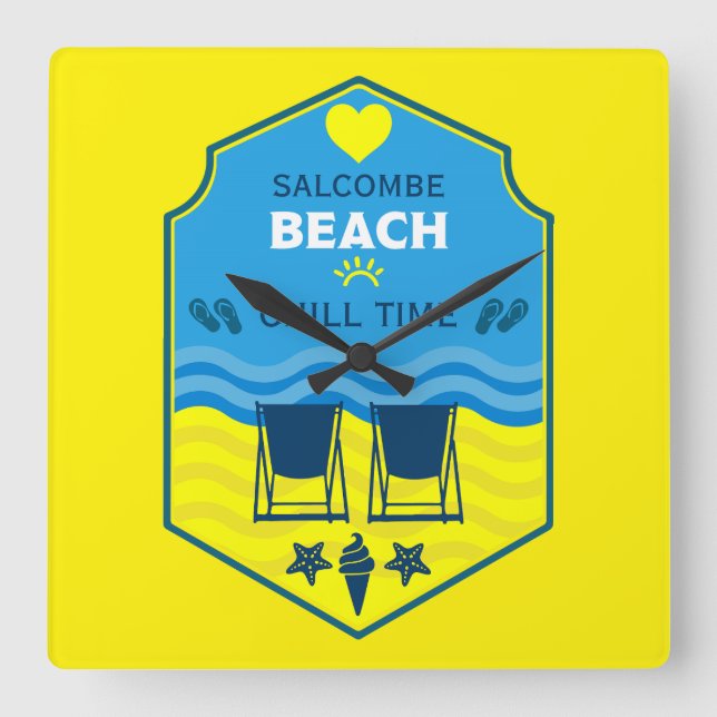 British Beach-ThERN Gift Fyrkantig Klocka (Framsida)