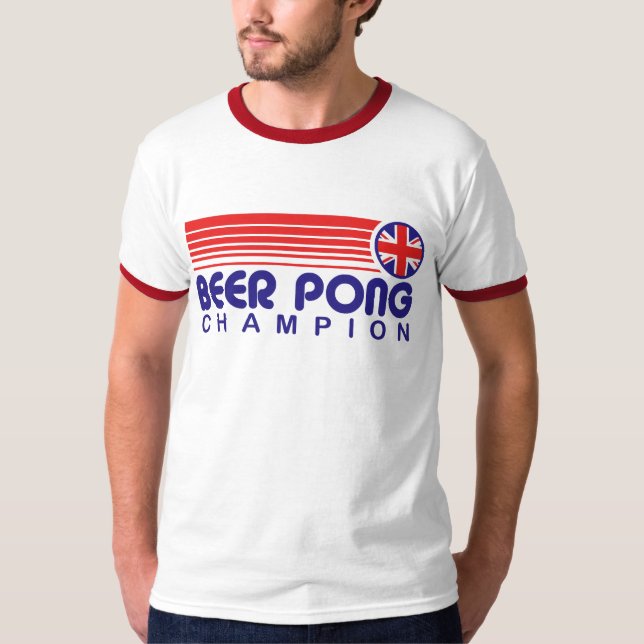 British Beer Pong Champion T Shirt (Framsida)