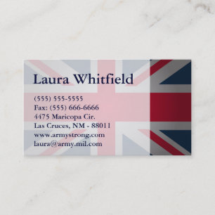 British Behålla Lugn Carry British Flagga Visitkort