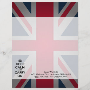 British Behålla Lugn Carry Letterhead Stationery Brevhuvud