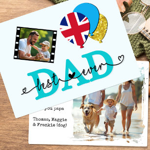 British Best Pappa någonsin Photo Card, Flagga UK Kort