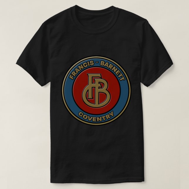 British Bikes Francis Barnett Motorcle Logotyp T Shirt (Design framsida)