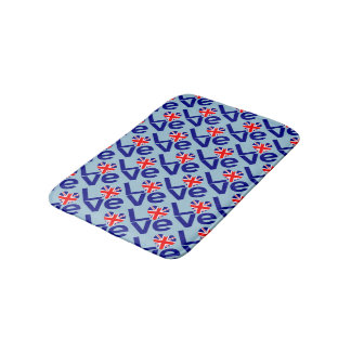 British Blue KÄRLEK Tiled UK Heart Flagga Badrumsmatta