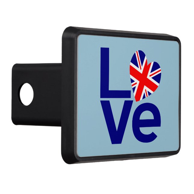 British Blue KÄRLEK UK Flagga Heart Dragkroksskydd (Höger)