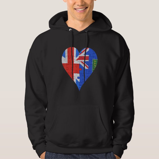 British British Virgin Islanders Flagga Heart Hoodie (Framsida)