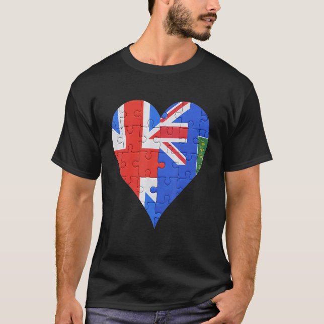 British British Virgin Islanders Flagga Heart T Shirt (Framsida)