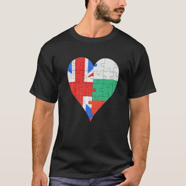 British Bulgariska Flagga Heart T Shirt (Framsida)