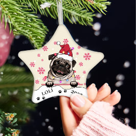 British Bull Dog Personlig Hand Teckning Julgransprydnad Keramik