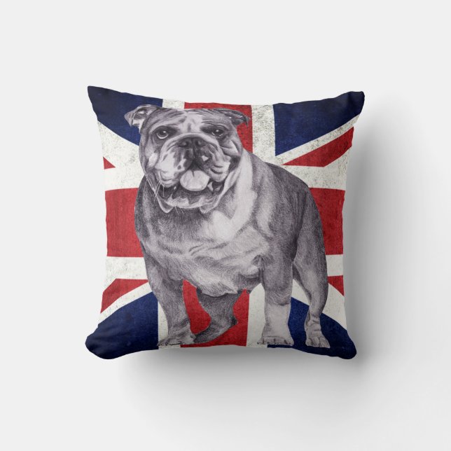 British Bulldog - Engelsk Bulldoggdyna Kudde (Framsida)