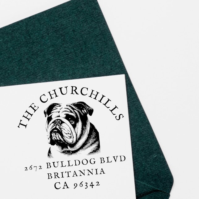 British Bulldog Family Namn Returadress Stämpel (Skapare uppladdad)