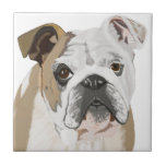 British Bulldog med Union Jack Kakelplatta<br><div class="desc">Den här vackra färglösa keramiska plattan har mitt porträtt i en brittisk bulldog,  mot en vit bakgrund. Den här plattan skulle ge en underbar gåva till en Bulldog älskare,  eller ett ovanligt underlägg att lägga på kaffet bord.</div>