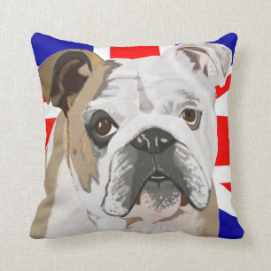 British Bulldog med Union Jack ReDesignad Kudde
