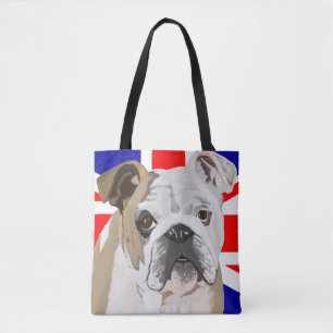 British Bulldog med Union Jack Tygkasse