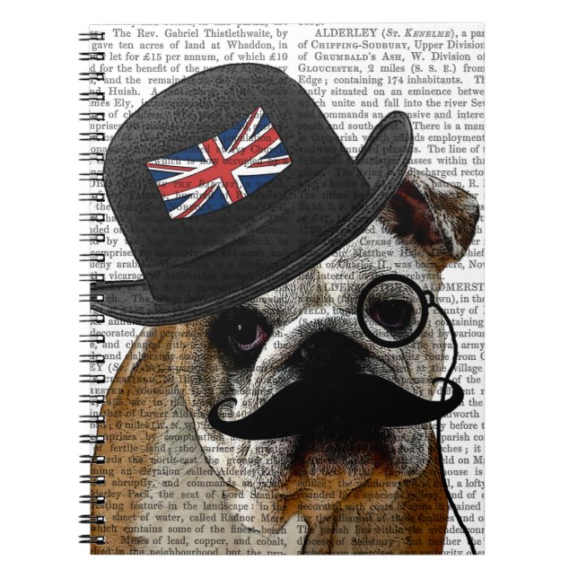 British Bulldog och Bowlareare Hat Anteckningsbok (Framsidan)