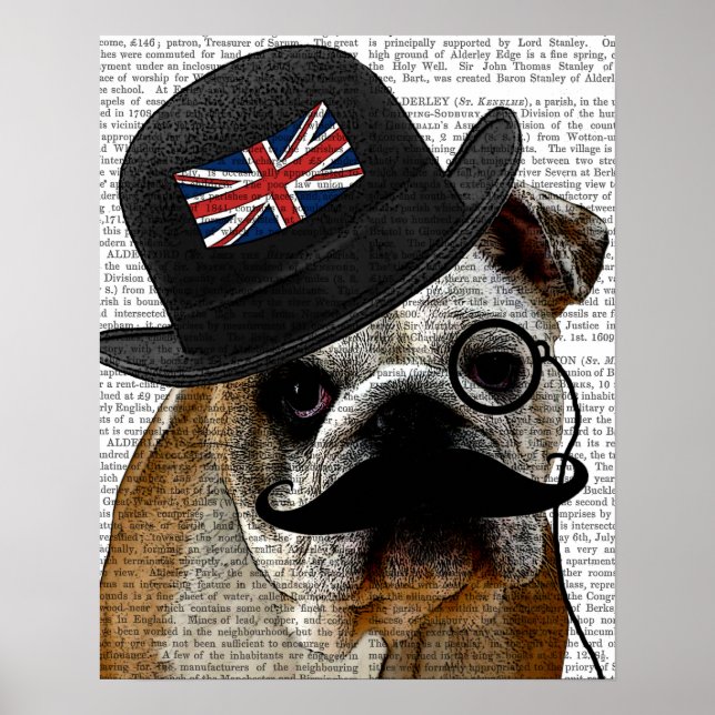British Bulldog och Bowlareare Hat Poster (Framsidan)