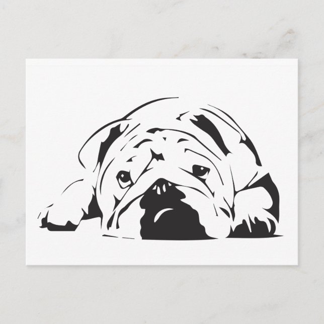 British Bulldog Stencil Vykort (Framsida)