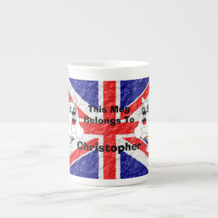 British Bulldog Union Jack Flagga Benporslin Mugg