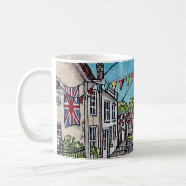British Bunting Original Acrylic Painting Kaffemugg (Vänster)