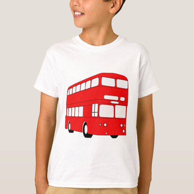 British, buss, dubbla-decker bild. t shirt (Framsida)