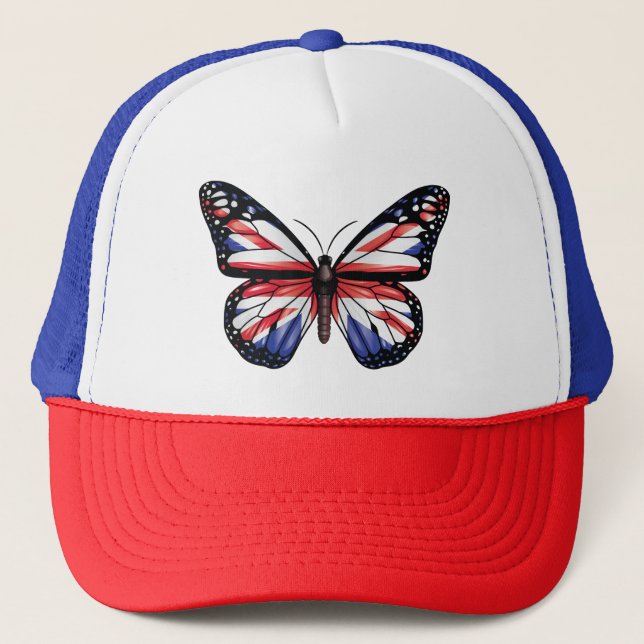 British butterfly monarch flagga Tri-Blend-shirt Keps (Framsida)