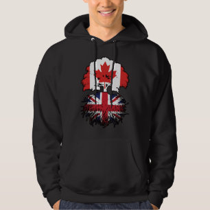 British Canada Träd Roots Flagga Hoodie