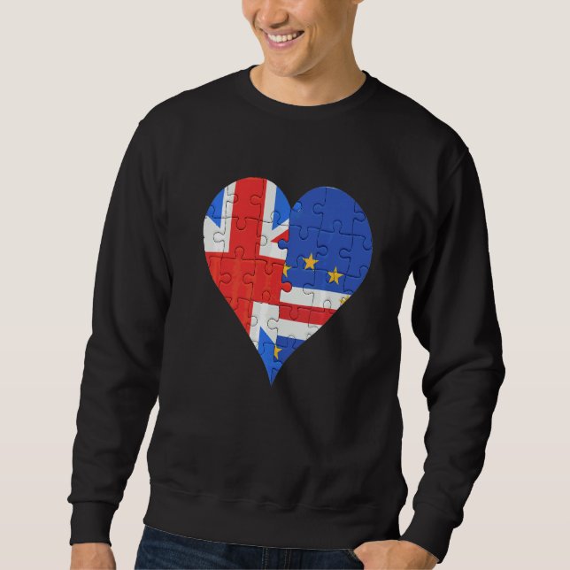 British Cape Verdean Flagga Heart Lång Ärmad Tröja (Framsida)