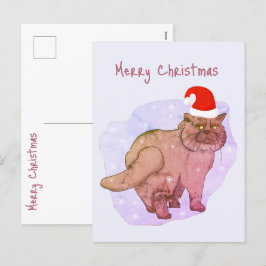 British cat. Tomten. Helgdag vykort