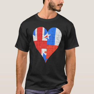 British Chilean Flagga Heart T Shirt