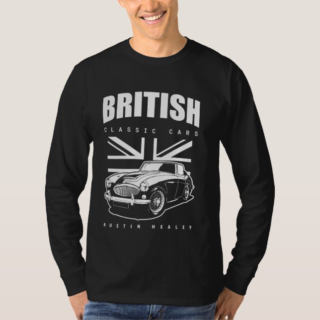 British Classic Car Austin Healey T Shirt (Framsida)