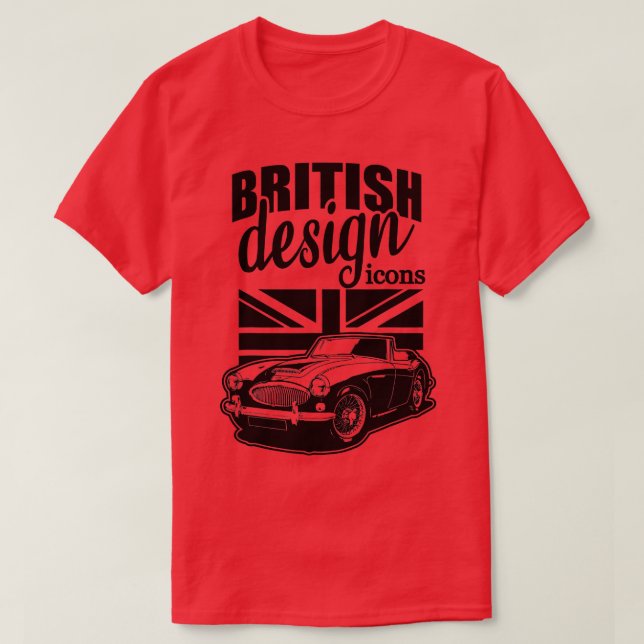 British Classic Car Austin Healey T Shirt (Design framsida)