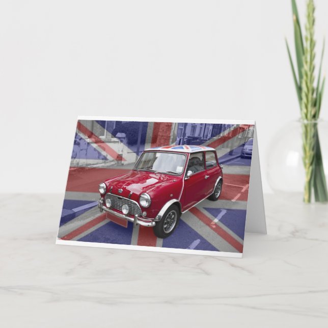 British Classic Mini-bil Kort (Framsida)