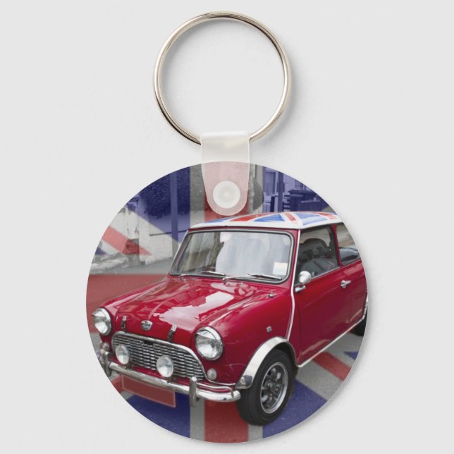 British Classic Mini-bil Nyckelring (Framsida)