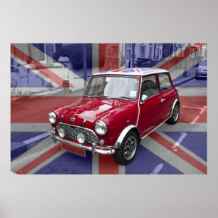 British Classic Mini-bil Poster